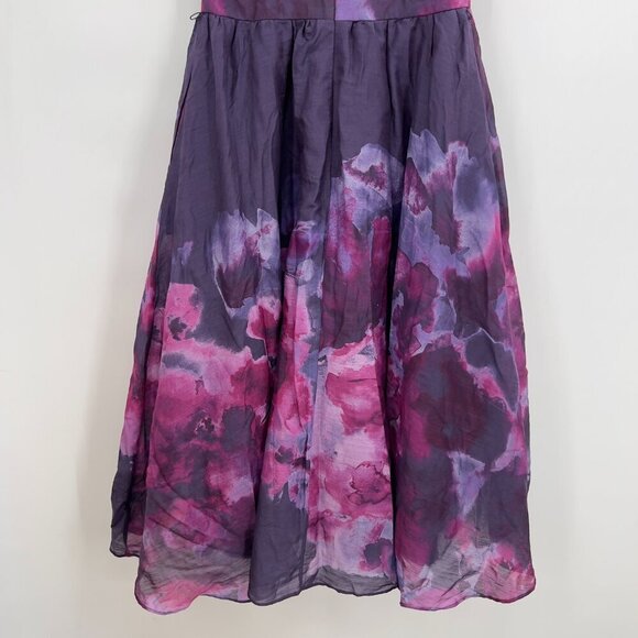 Lela Rose for Neiman Marcus x Target Cocktail Purple Floral Fit & Flare Dress 4 - Picture 6 of 11